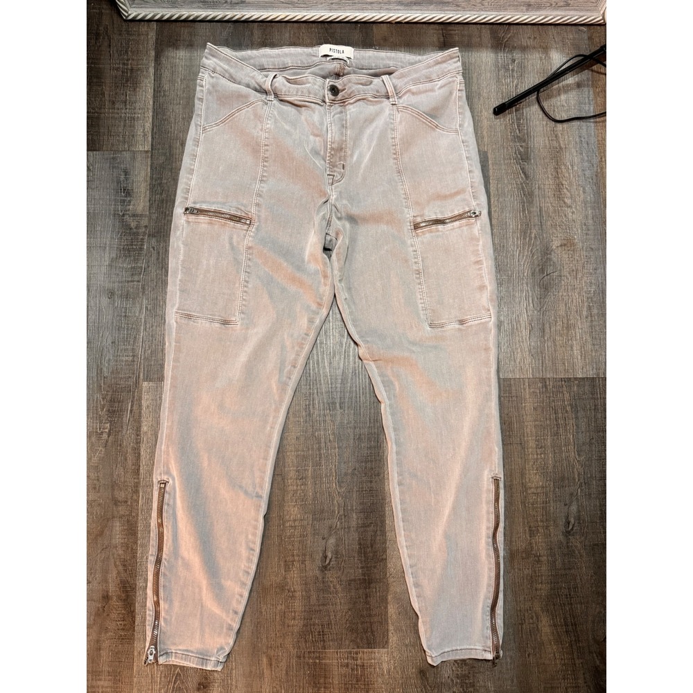 Pistola Women Grey Cargo Skinny Jeans Ankle Zip P695ZWO Size 33